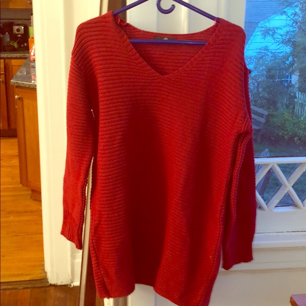 Red misguided sweater dress